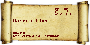 Bagyula Tibor névjegykártya